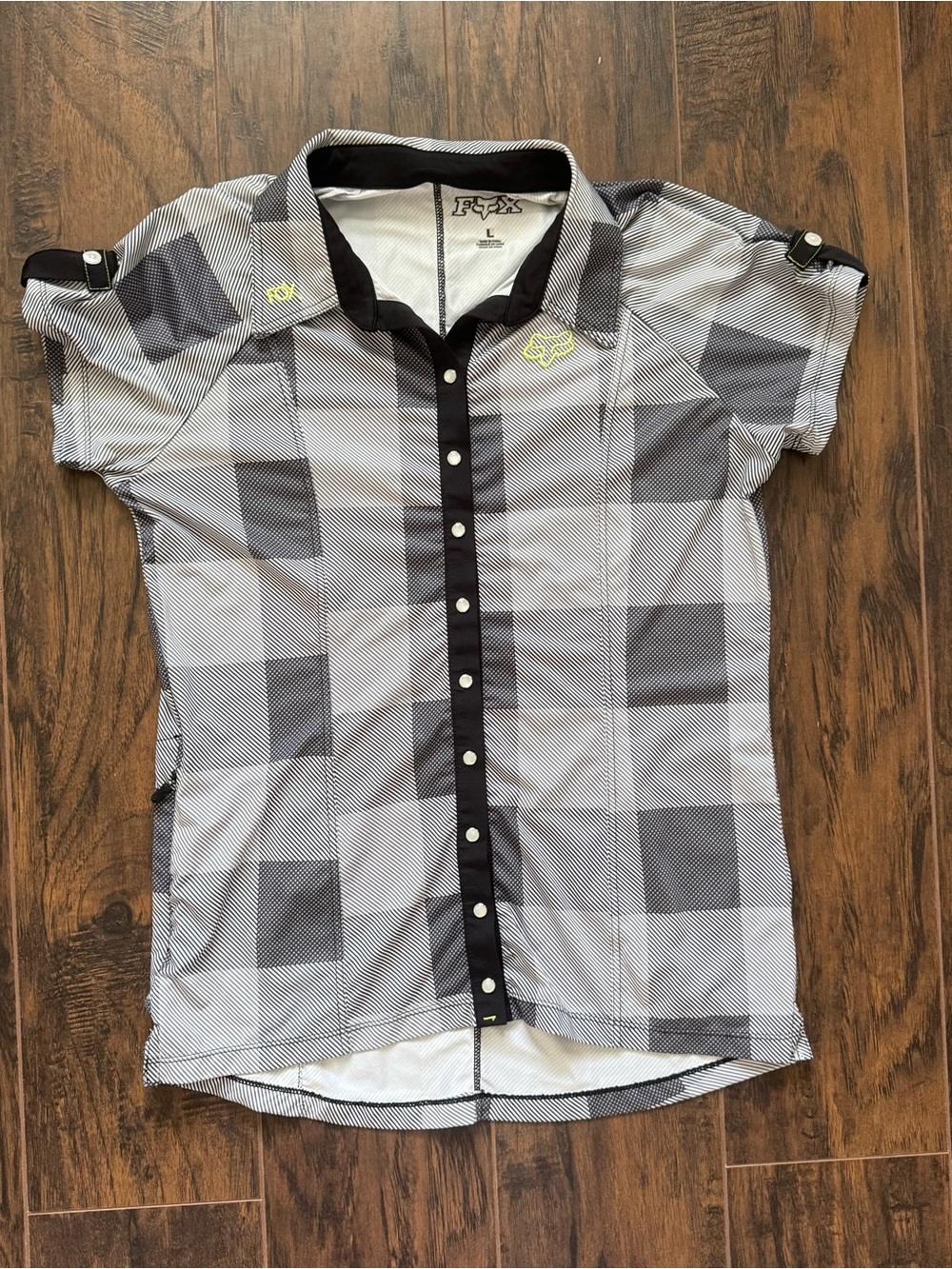Fox Racing Flygirl Diva Black and White Short Sleeve Women's Jersey Size Large